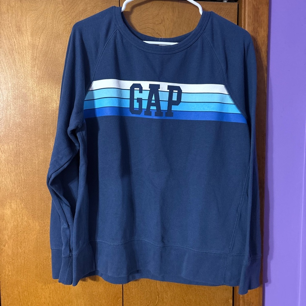 GAP Blue Sweatshirt with Gradient Stripes
